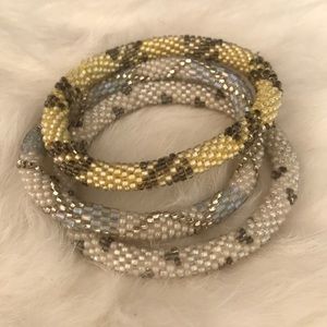 3 Sashka Co. glass beaded bracelets made in Nepal